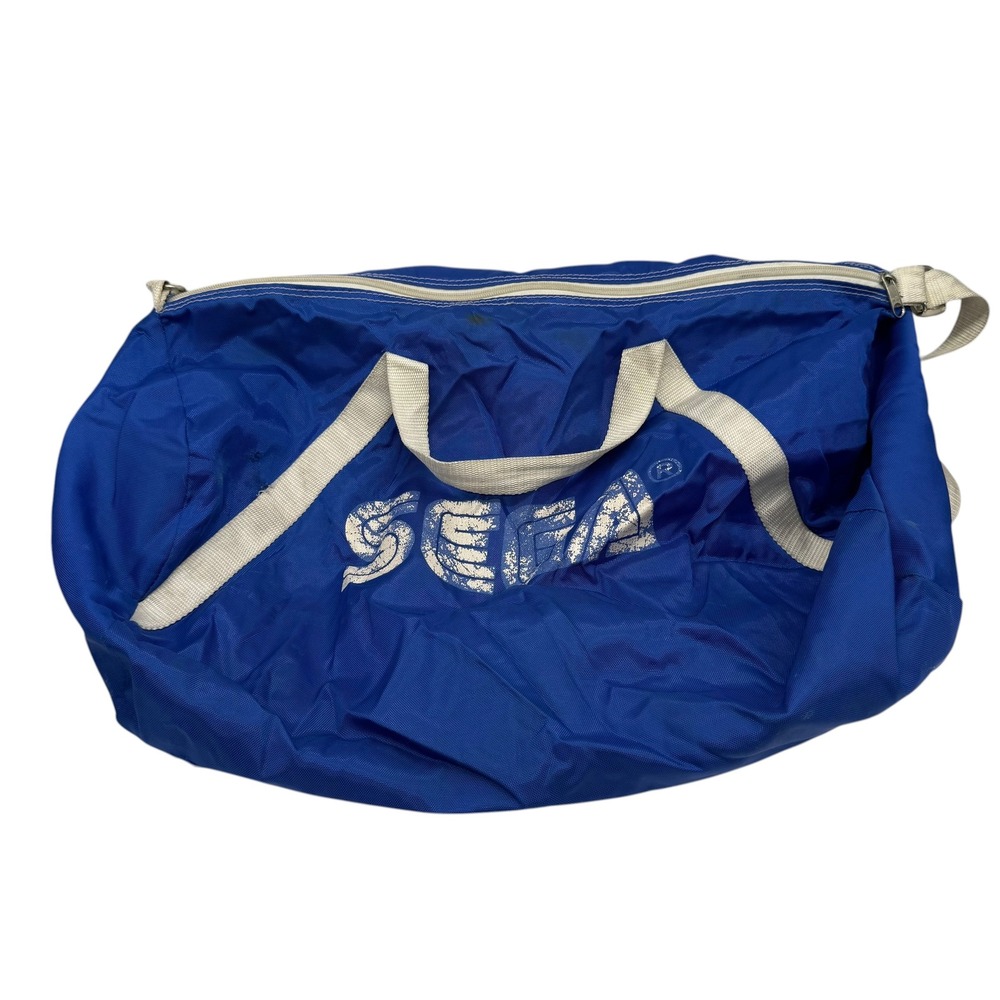 Sega Duffel Bag Unisex Blue Vintage Retro Gaming Logo Gym Travel Bag